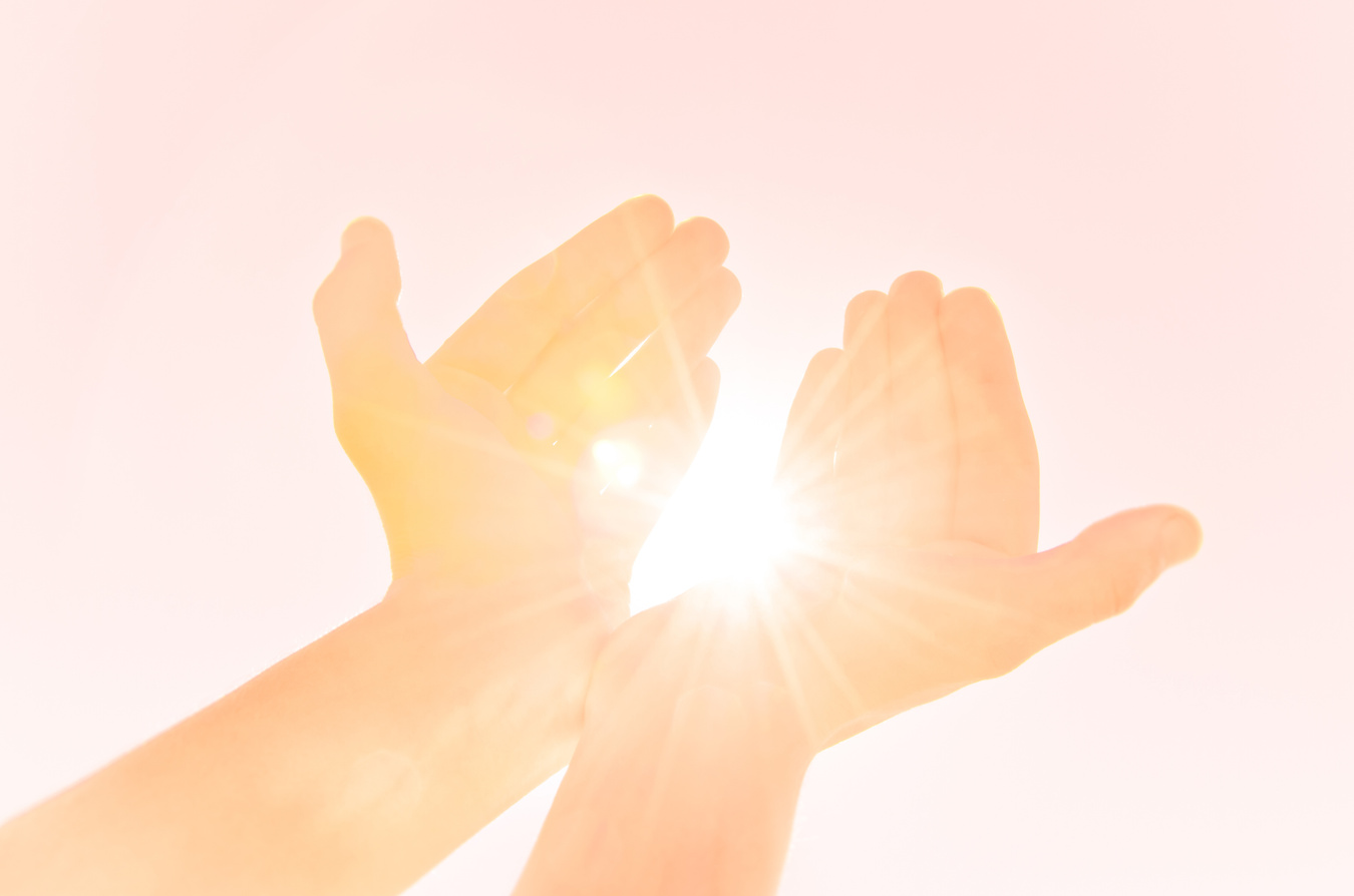 Hands providing light